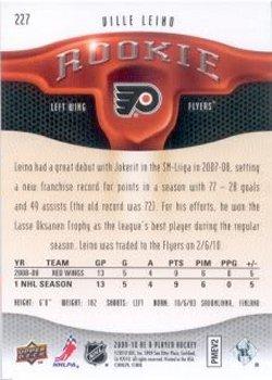 2009-10 Upper Deck Be A Player #227 Ville Leino Back