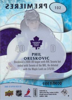 2009-10 Upper Deck Ice #102 Phil Oreskovic Back
