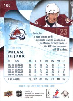 2009-10 Upper Deck Ice #100 Milan Hejduk Back