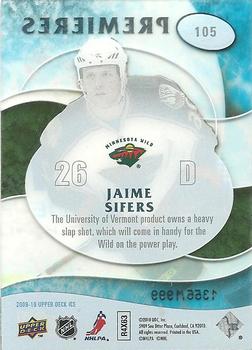 2009-10 Upper Deck Ice #105 Jaime Sifers Back
