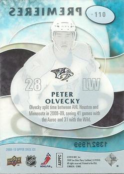 2009-10 Upper Deck Ice #110 Peter Olvecky Back
