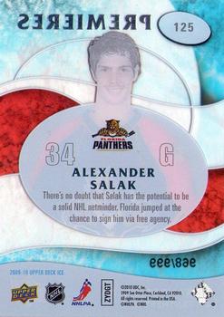 2009-10 Upper Deck Ice #125 Alexander Salak Back