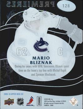 2009-10 Upper Deck Ice #128 Mario Bliznak Back