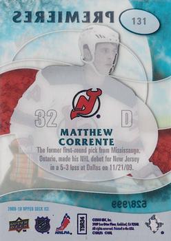 2009-10 Upper Deck Ice #131 Matthew Corrente Back