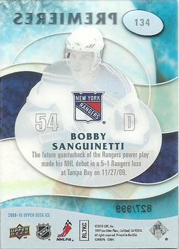 2009-10 Upper Deck Ice #134 Bobby Sanguinetti Back