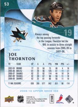 2009-10 Upper Deck Ice #53 Joe Thornton Back