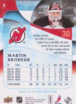 2009-10 Upper Deck Ice #9 Martin Brodeur Back