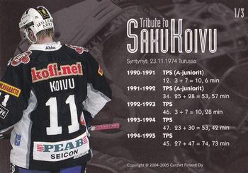 2004-05 Cardset Finland - Tribute To Saku Koivu #1 Saku Koivu Back