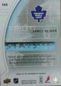 2009-10 SP Authentic #164 James Reimer Back