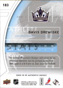 2009-10 SP Authentic #183 Davis Drewiske Back