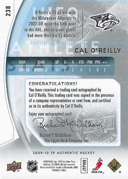 2009-10 SP Authentic #238 Cal O'Reilly Back
