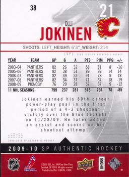 2009-10 SP Authentic #38 Olli Jokinen Back
