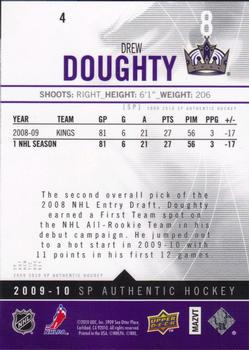 2009-10 SP Authentic #4 Drew Doughty Back
