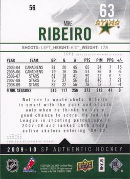 2009-10 SP Authentic #56 Mike Ribeiro Back