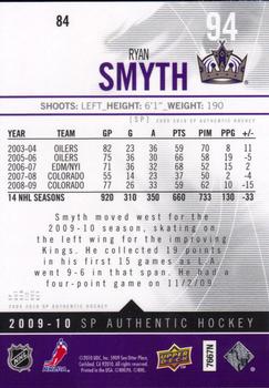 2009-10 SP Authentic #84 Ryan Smyth Back