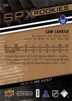 2014-15 SPx #111 Sam Carrick Back