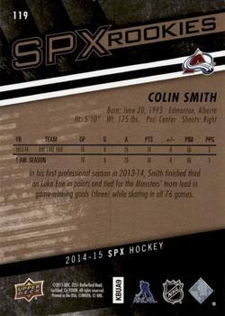 2014-15 SPx #119 Colin Smith Back