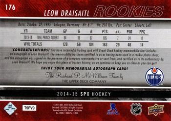 2014-15 SPx #176 Leon Draisaitl Back