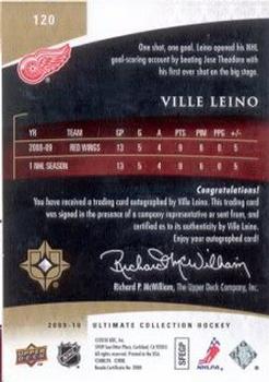 2009-10 Upper Deck Ultimate Collection #120 Ville Leino Back