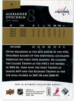 2009-10 Upper Deck Ultimate Collection #1 Alexander Ovechkin Back