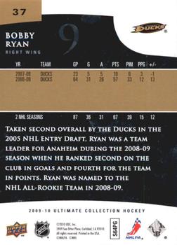 2009-10 Upper Deck Ultimate Collection #37 Bobby Ryan Back