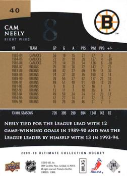 2009-10 Upper Deck Ultimate Collection #40 Cam Neely Back
