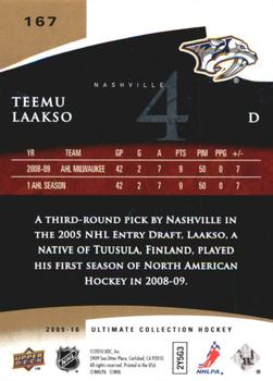 2009-10 Upper Deck Ultimate Collection #167 Teemu Laakso Back