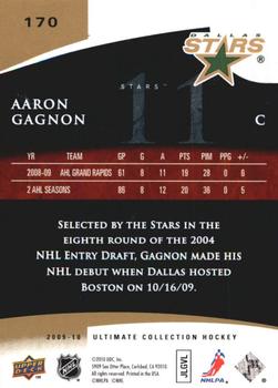 2009-10 Upper Deck Ultimate Collection #170 Aaron Gagnon Back