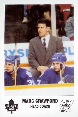 1992-93 St. John's Maple Leafs (AHL) #NNO Marc Crawford Front