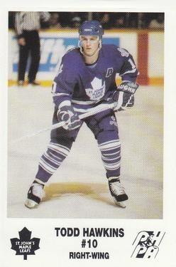 1992-93 St. John's Maple Leafs (AHL) #NNO Todd Hawkins Front