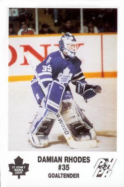1992-93 St. John's Maple Leafs (AHL) #NNO Damian Rhodes Front