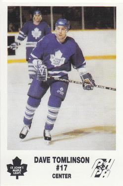 1992-93 St. John's Maple Leafs (AHL) #NNO Dave Tomlinson Front