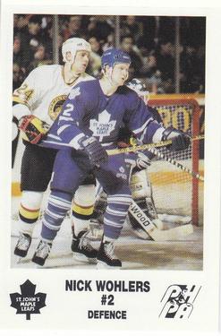 1992-93 St. John's Maple Leafs (AHL) #NNO Nick Wohlers Front
