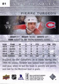 2014-15 Upper Deck Artifacts - Ruby #81 Pierre Turgeon Back