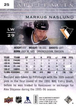 2014-15 Upper Deck Artifacts - Ruby #25 Markus Naslund Back