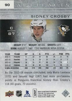 2014-15 Upper Deck Artifacts - Ruby #90 Sidney Crosby Back