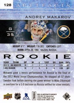 2014-15 Upper Deck Artifacts - Ruby #128 Andrey Makarov Back