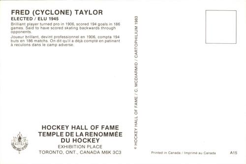 1983 Cartophilium Hockey Hall of Fame Postcards #A15 Cyclone Taylor Back