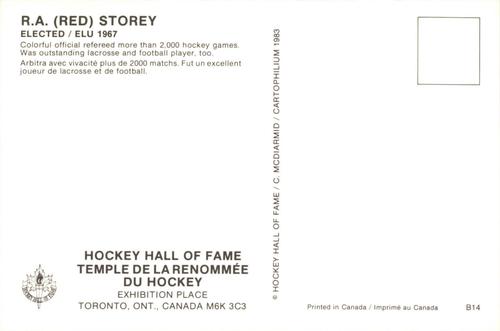 1983 Cartophilium Hockey Hall of Fame Postcards #B14 Red Storey Back