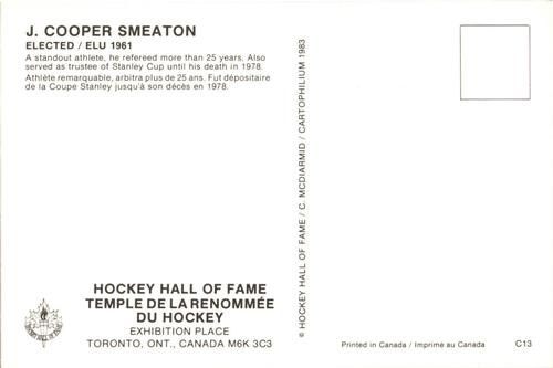 1983 Cartophilium Hockey Hall of Fame Postcards #C13 Cooper Smeaton Back