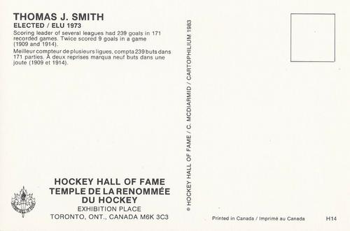 1983 Cartophilium Hockey Hall of Fame Postcards #H14 Tommy Smith Back