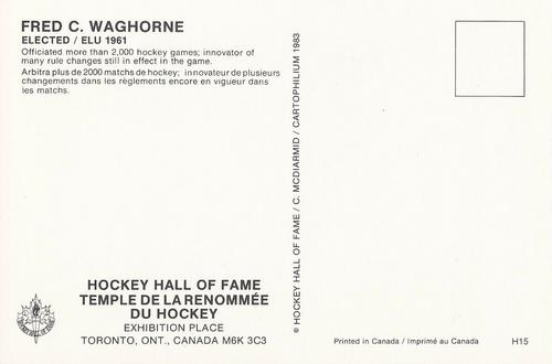 1983 Cartophilium Hockey Hall of Fame Postcards #H15 Fred Waghorne Back