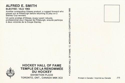 1983 Cartophilium Hockey Hall of Fame Postcards #J15 Alfred Smith Back