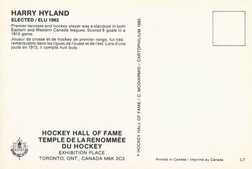 1983 Cartophilium Hockey Hall of Fame Postcards #L7 Harry Hyland Back
