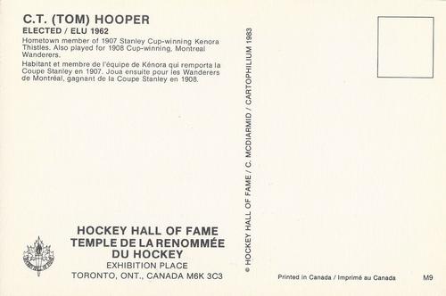 1983 Cartophilium Hockey Hall of Fame Postcards #M9 Tom Hooper Back