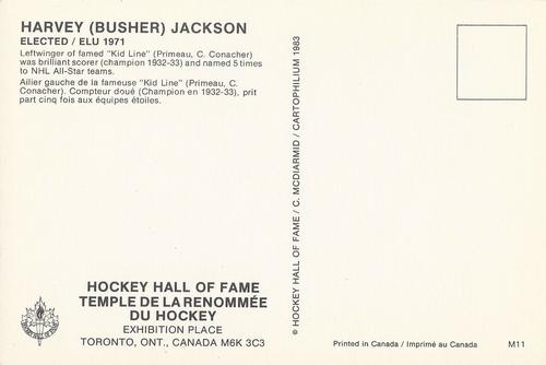 1983 Cartophilium Hockey Hall of Fame Postcards #M11 Busher Jackson Back