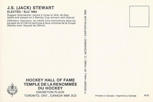 1983 Cartophilium Hockey Hall of Fame Postcards #N15 Jack Stewart Back