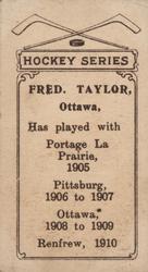 1910-11 Imperial Tobacco Hockey Series (C56) #15 Fred Taylor Back