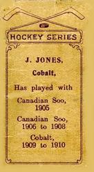 1910-11 Imperial Tobacco Hockey Series (C56) #19 Joseph Jones Back