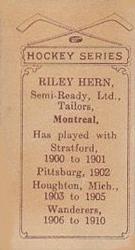 1910-11 Imperial Tobacco Hockey Series (C56) #22 Riley Hern Back